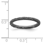 Sterling Silver Stackable Expressions Polished Ruthenium Plated Ring