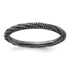 Sterling Silver Stackable Expressions Polished Ruthenium Plated Ring