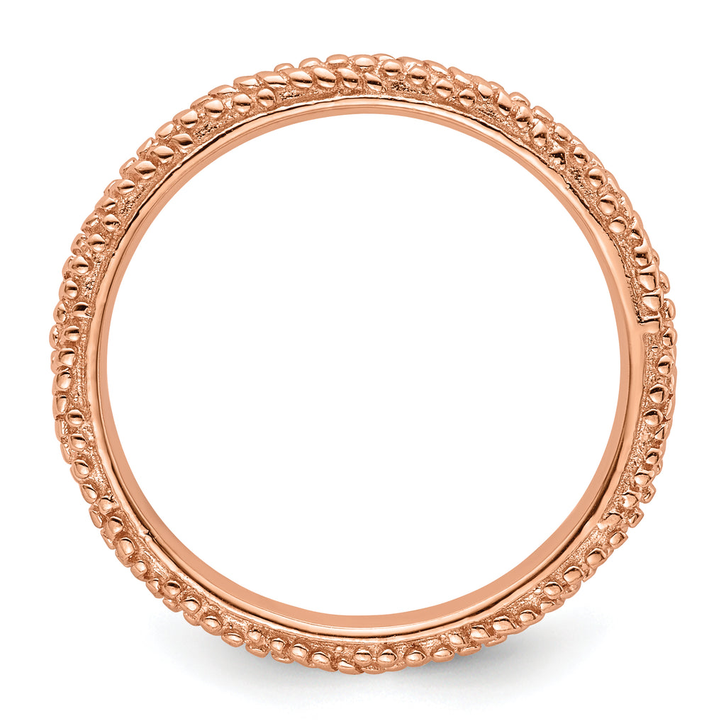 Sterling Silver Stackable Expressions Polished Rose Gold-plated Ring