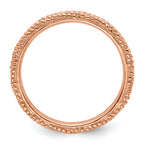 Sterling Silver Stackable Expressions Polished Rose Gold-plated Ring
