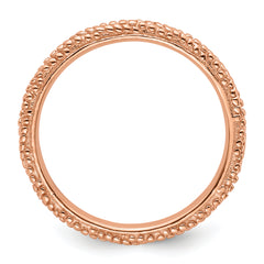 Sterling Silver Stackable Expressions Polished Rose Gold-plated Ring