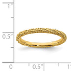 Sterling Silver Stackable Expressions Polished Gold-plated Ring