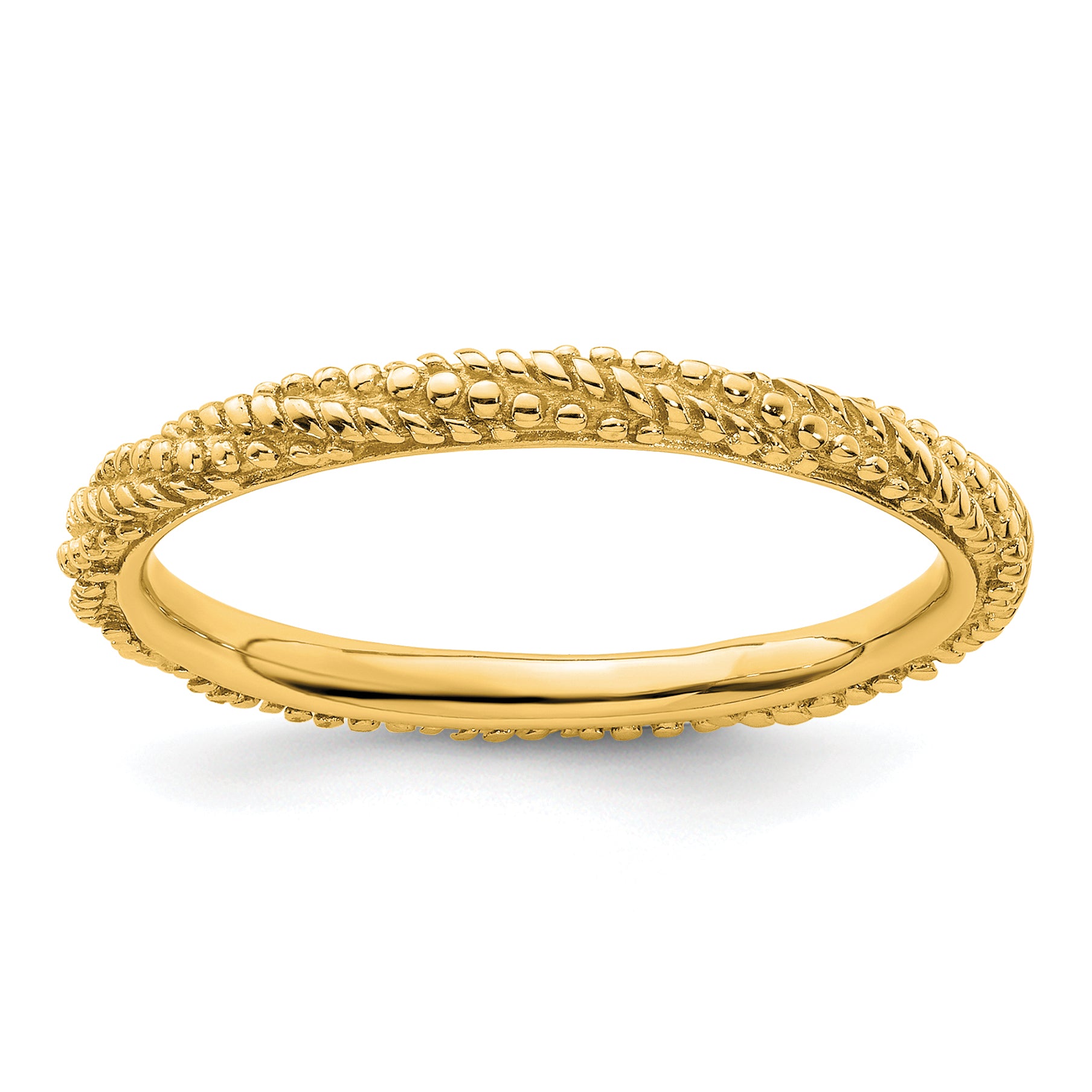 Sterling Silver Stackable Expressions Polished Gold-plated Ring Main image