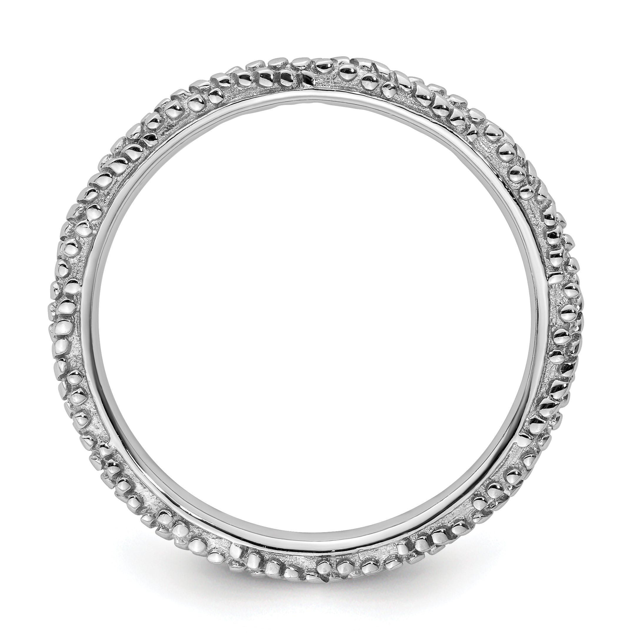 Sterling Silver Stackable Expressions Polished Textured Ring Secondary image