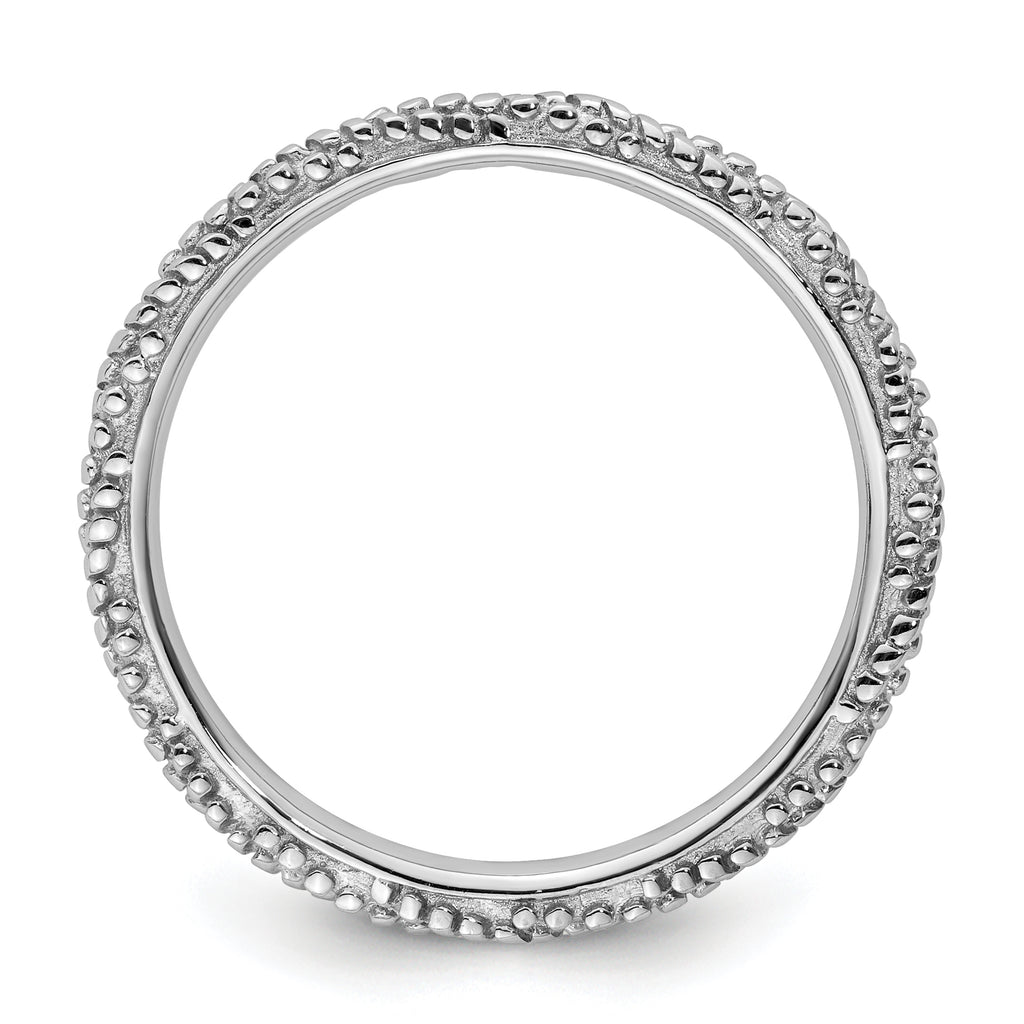 Sterling Silver Stackable Expressions Polished Textured Ring