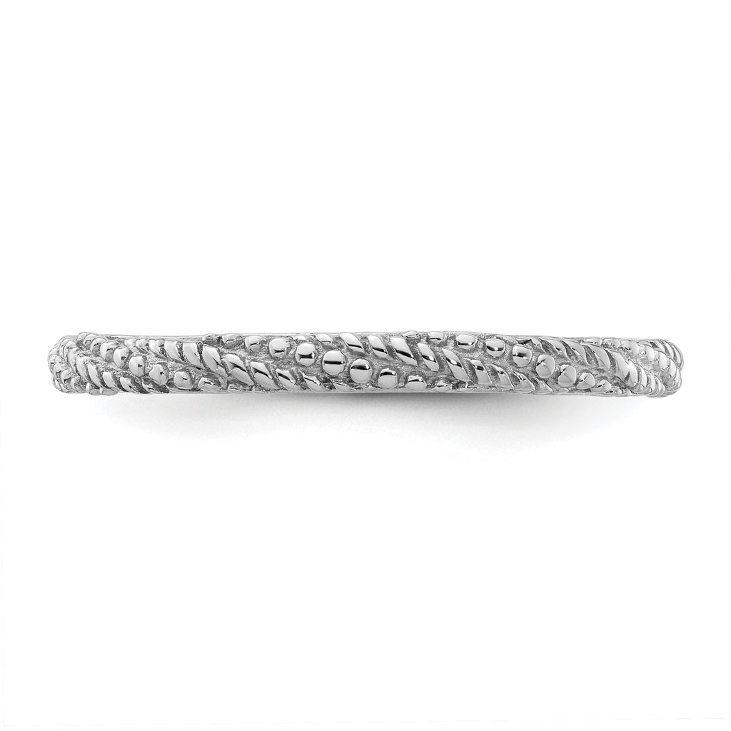 Sterling Silver Stackable Expressions Polished Textured Ring