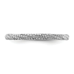 Sterling Silver Stackable Expressions Polished Textured Ring