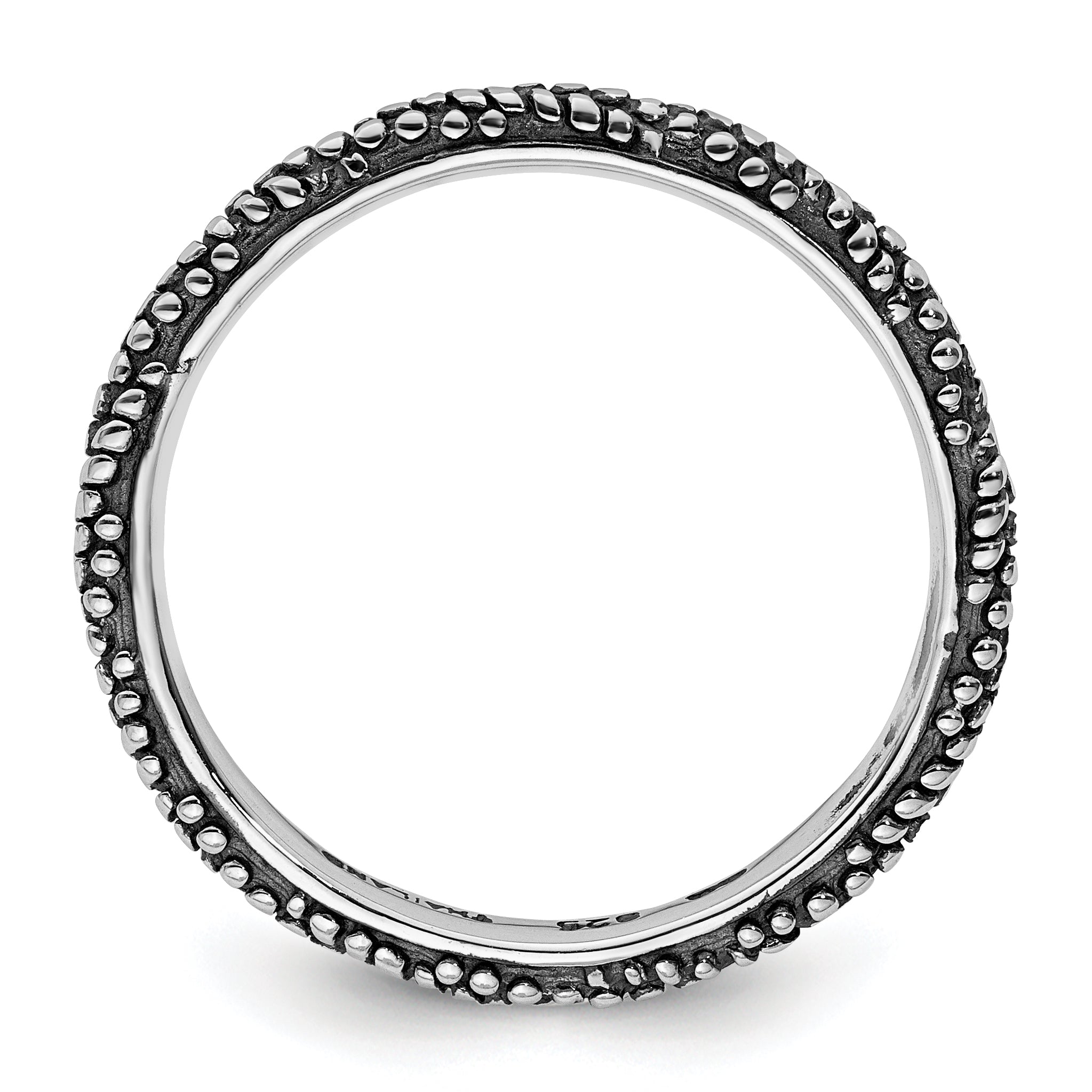 Sterling Silver Stackable Expressions Polished Antiqued Ring Secondary image