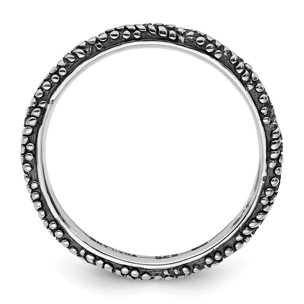 Sterling Silver Stackable Expressions Polished Antiqued Ring