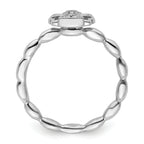 Sterling Silver Stackable Expressions Polished Diamond Angel w/halo Ring