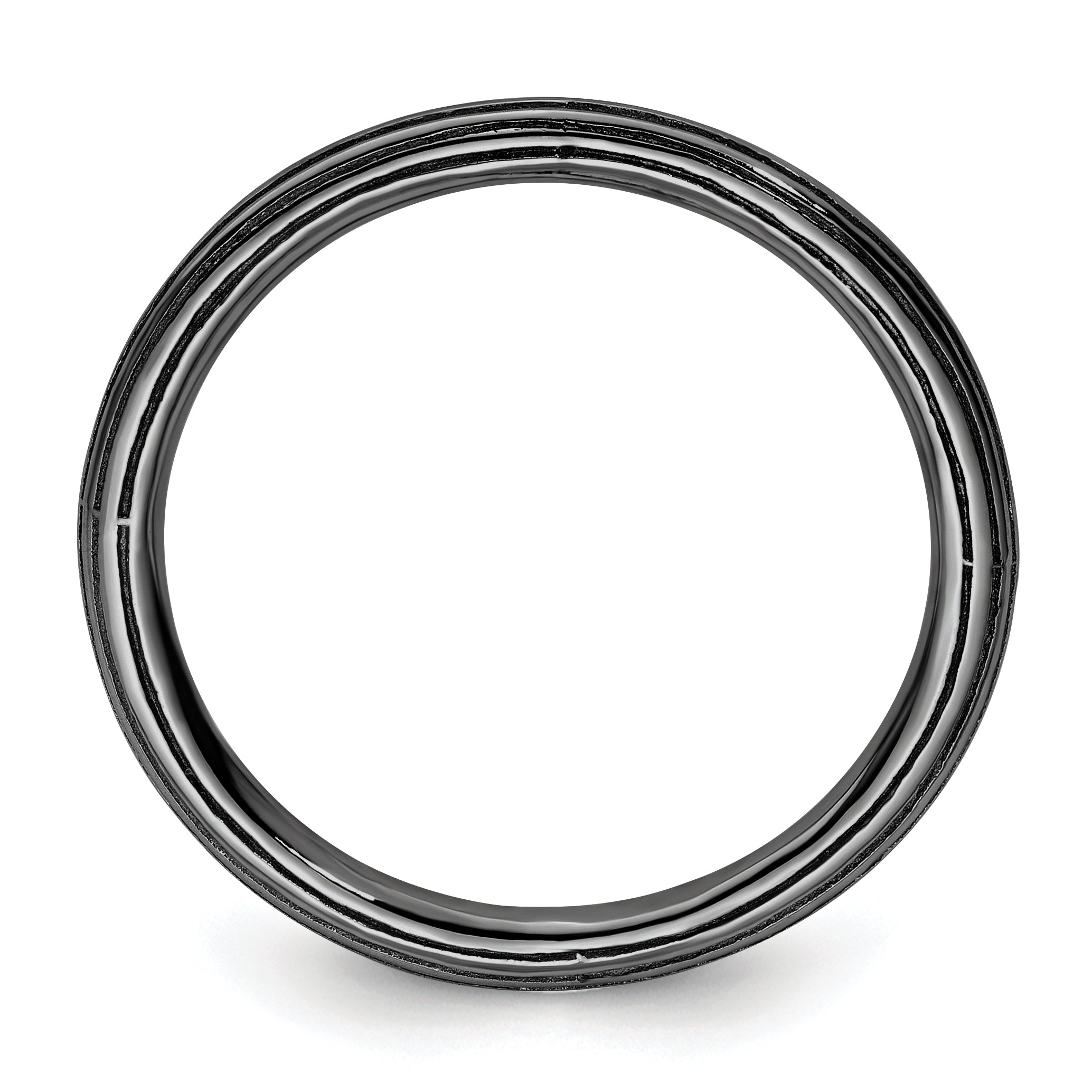 Sterling Silver Stackable Expressions Black-plated Step-down Ring Secondary image