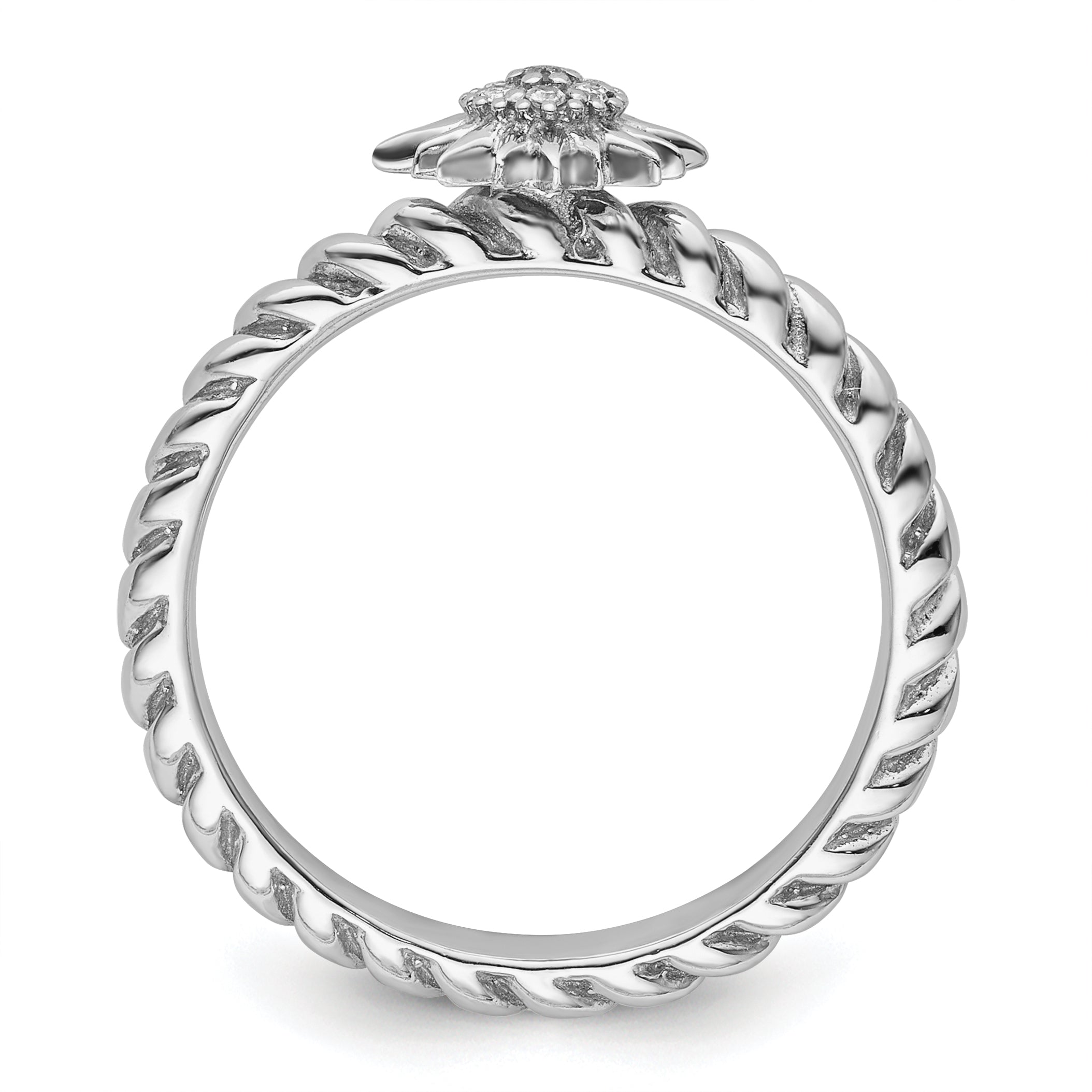 Sterling Silver Stackable Expressions Diamond Star Ring Secondary image