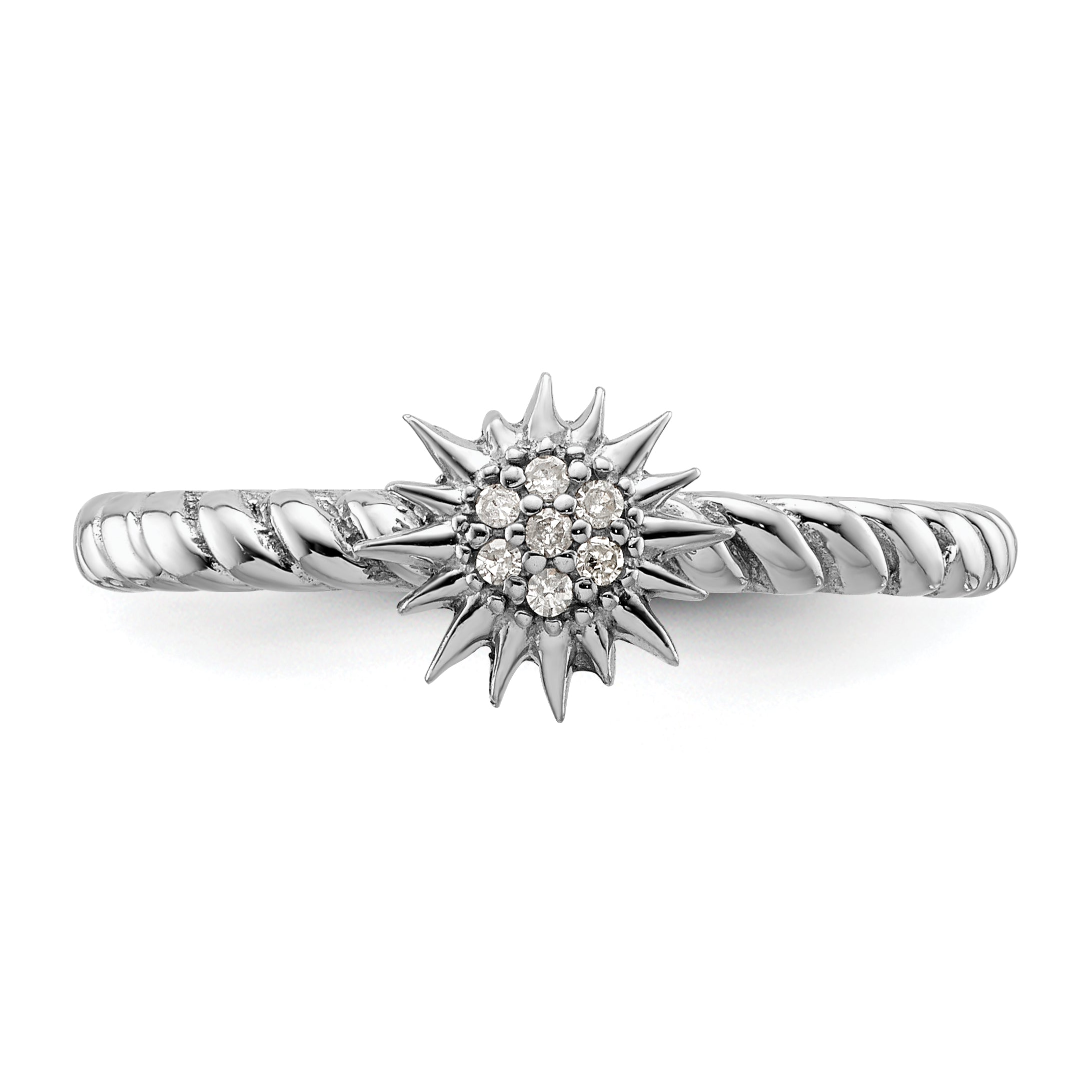 Sterling Silver Stackable Expressions Diamond Star Ring