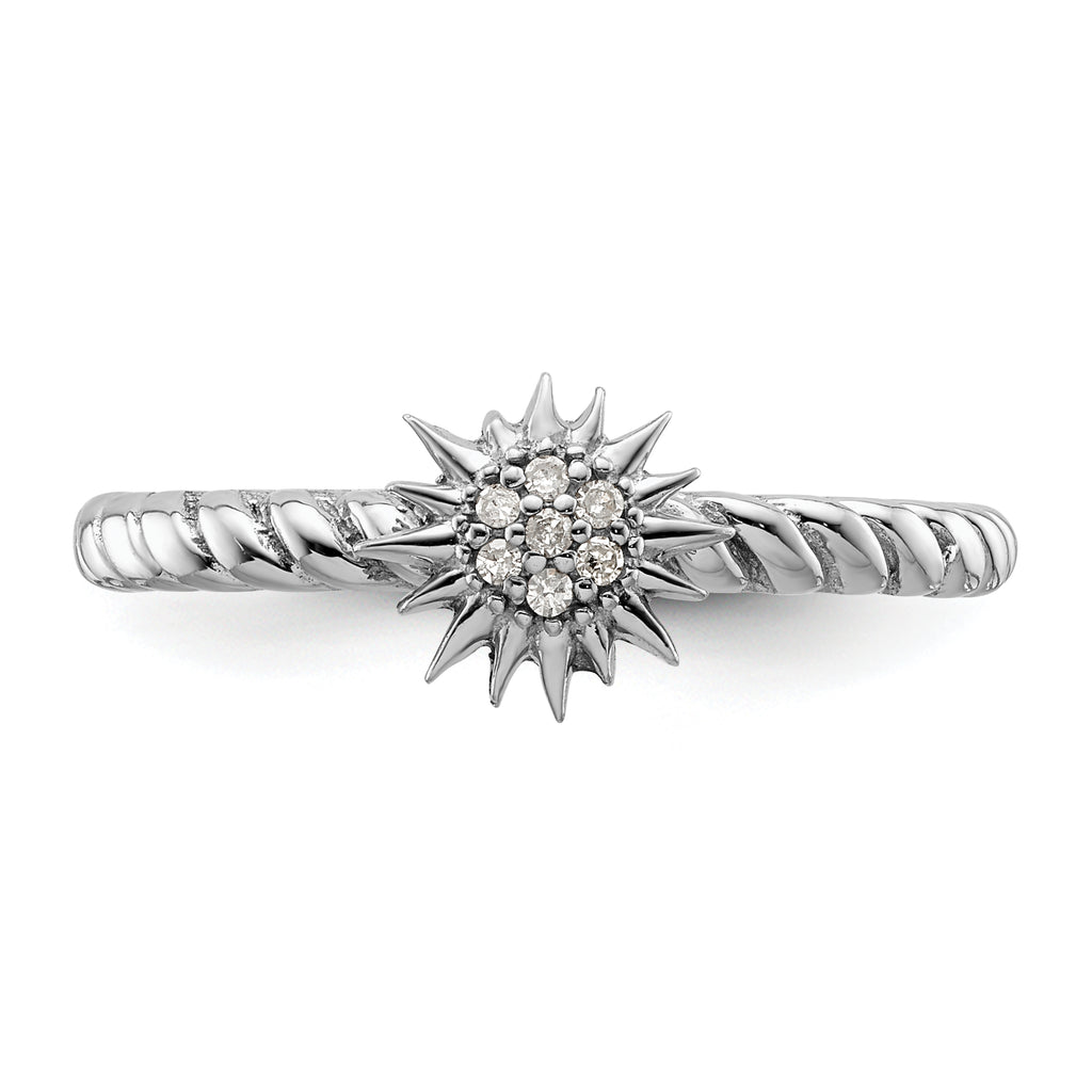 Sterling Silver Stackable Expressions Diamond Star Ring
