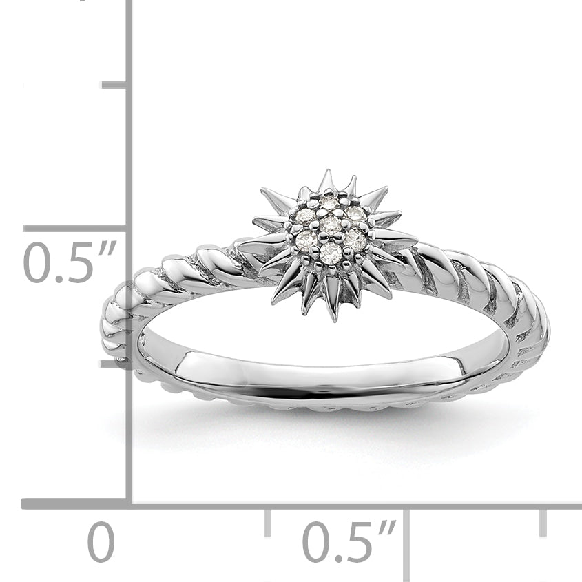 Sterling Silver Stackable Expressions Diamond Star Ring
