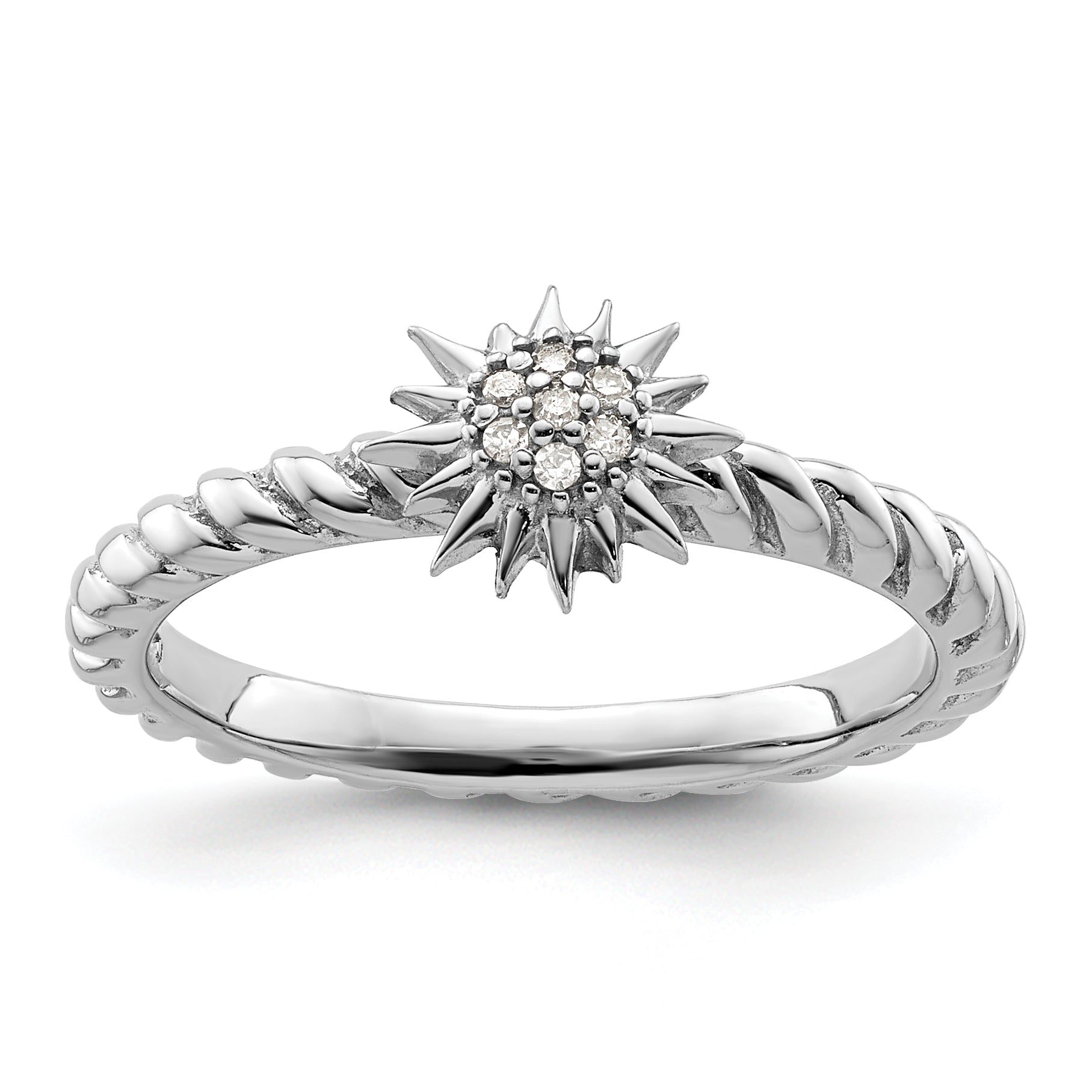 Sterling Silver Stackable Expressions Diamond Star Ring Main image