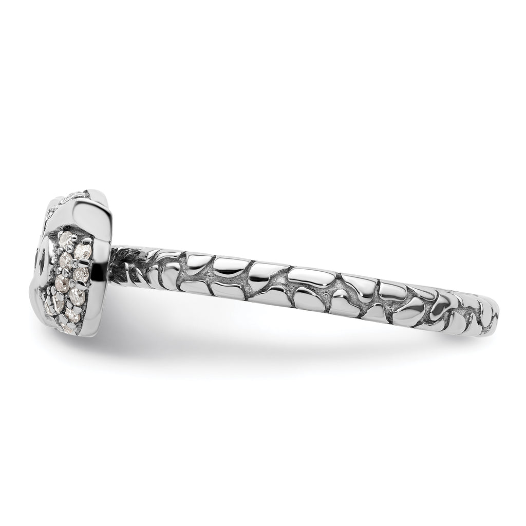 Sterling Silver Stackable Expressions Garnet & Diamond Owl Ring