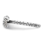 Sterling Silver Stackable Expressions Garnet & Diamond Owl Ring