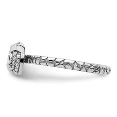 Sterling Silver Stackable Expressions Garnet & Diamond Owl Ring