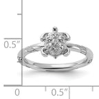 Sterling Silver Stackable Expressions Diamond Turtle Ring