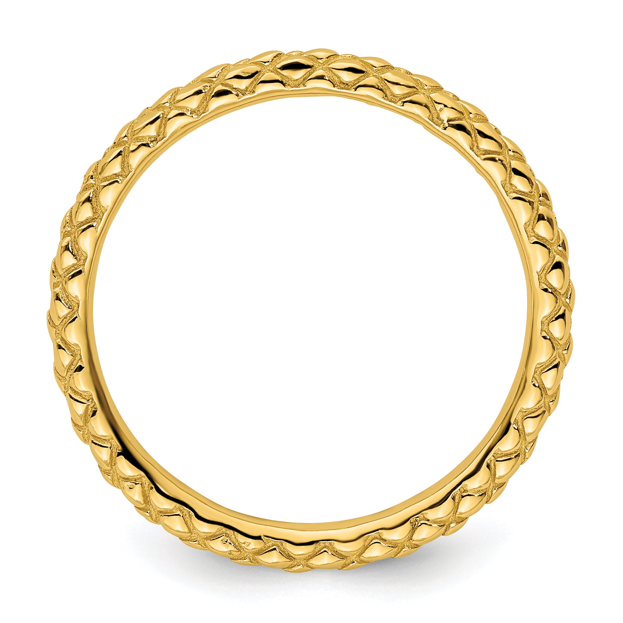 Sterling Silver Stackable Expressions Gold-plated Criss-cross Ring Secondary image