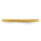 Sterling Silver Stackable Expressions Gold-plated Criss-cross Ring
