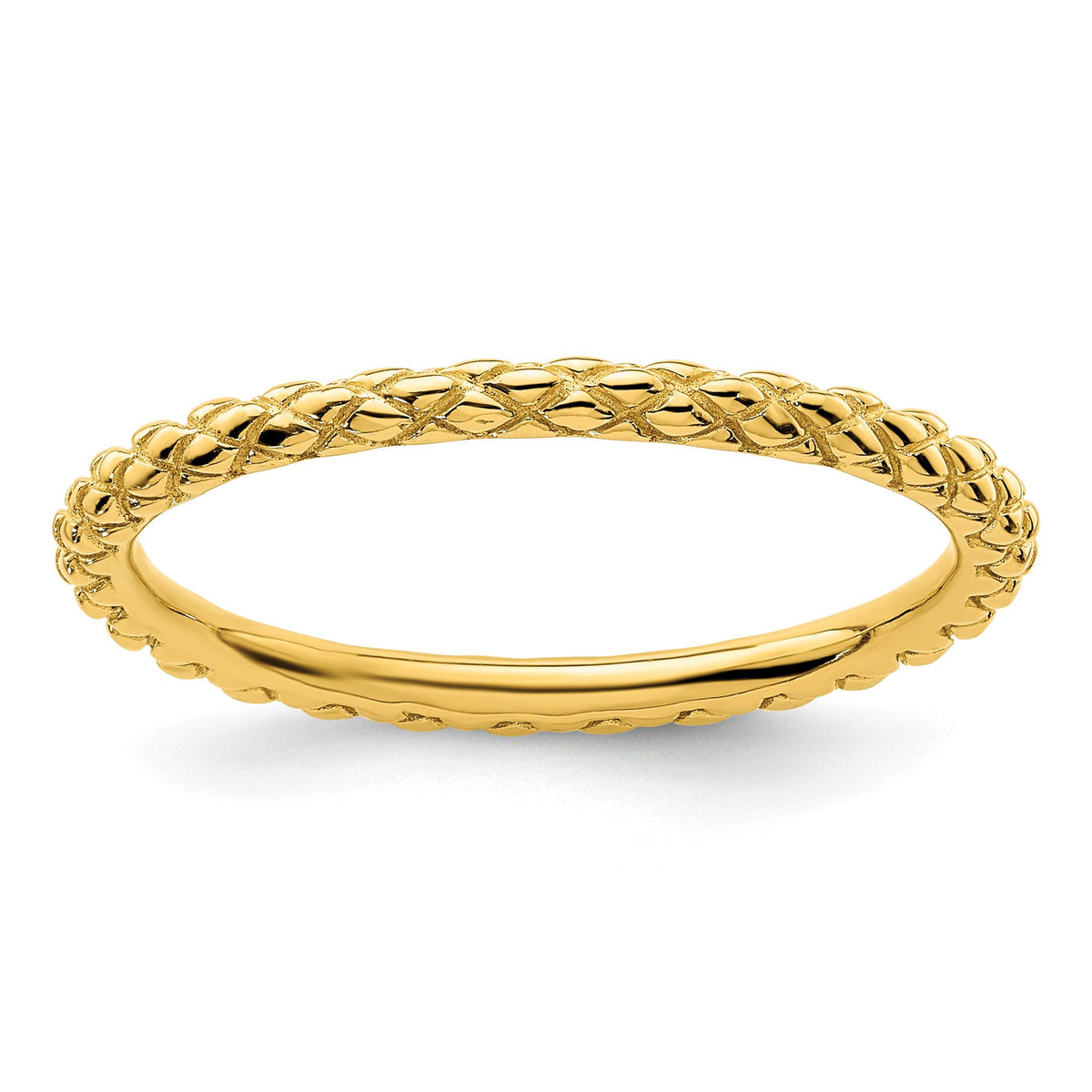 Criss-Cross Stackable Ring in Gold-Plated Sterling Silver, Size 5–10 - Sophia Jewelers Main image