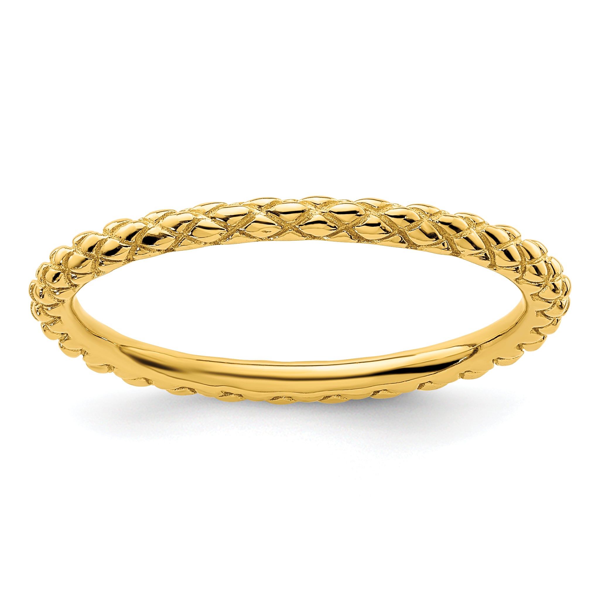Sterling Silver Stackable Expressions Gold-plated Criss-cross Ring Main image