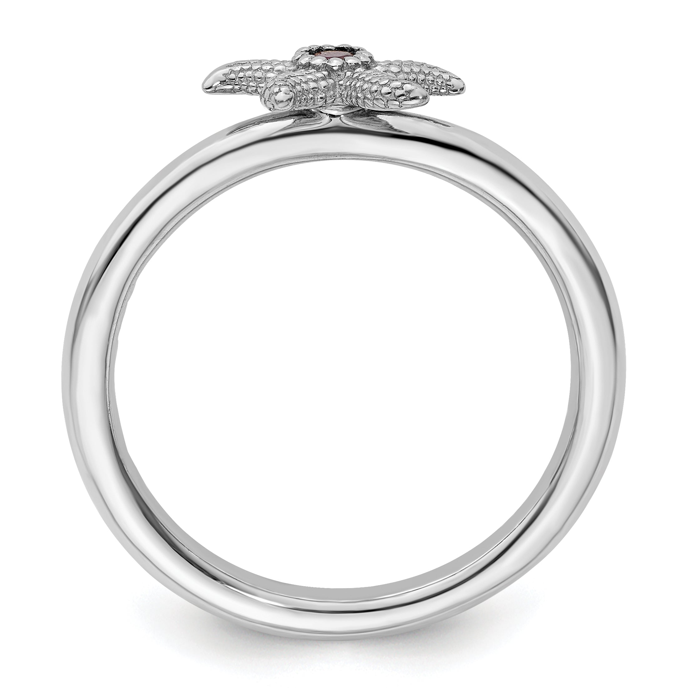 Sterling Silver Stackable Expressions Amethyst Starfish Ring Secondary image