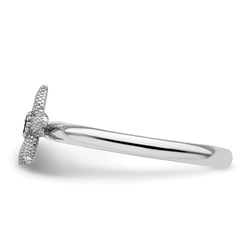 Sterling Silver Stackable Expressions Amethyst Starfish Ring