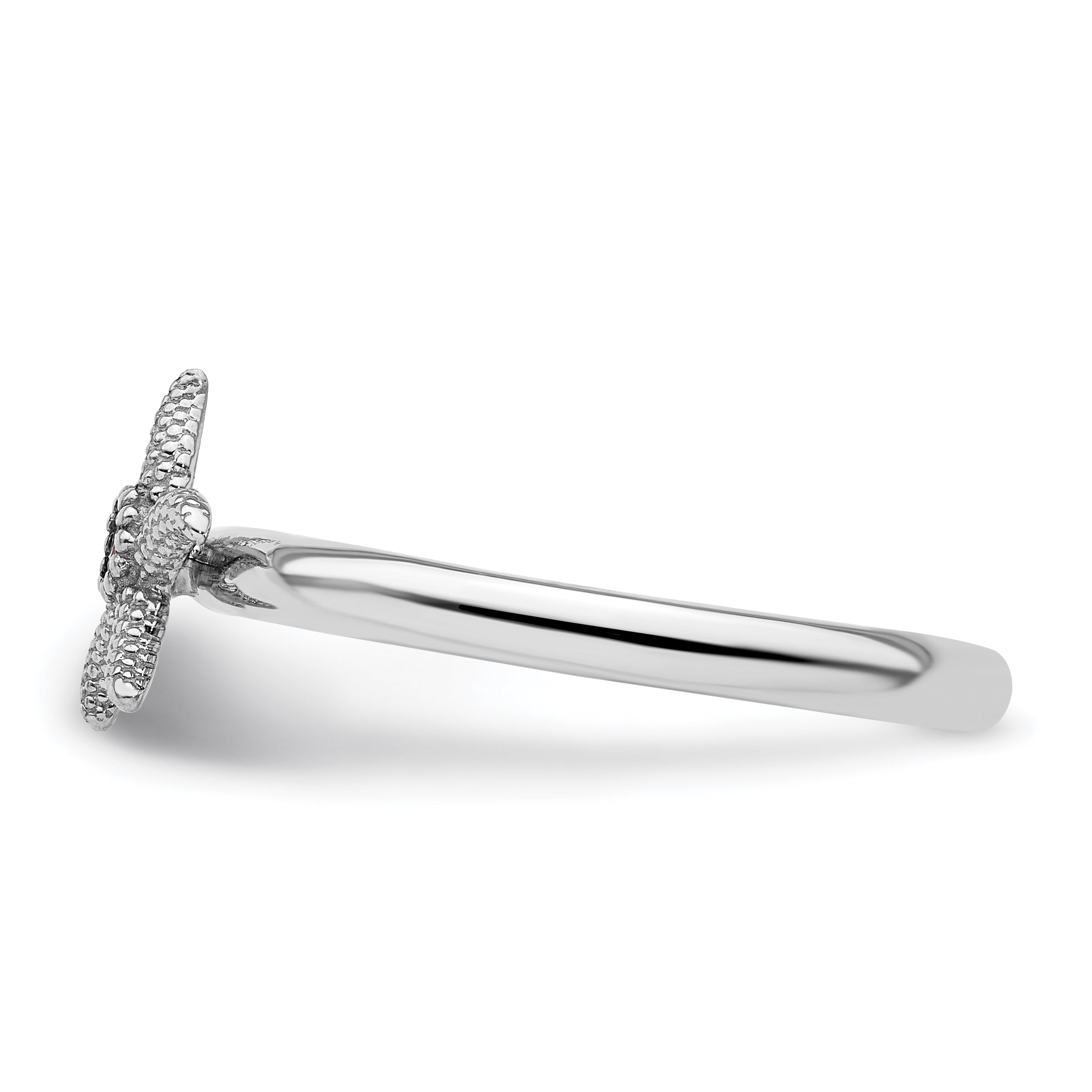 Sterling Silver Stackable Expressions Amethyst Starfish Ring