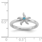 Sterling Silver Stackable Expressions Blue Topaz Starfish Ring