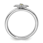 Sterling Silver Stackable Expressions Peridot Starfish Ring