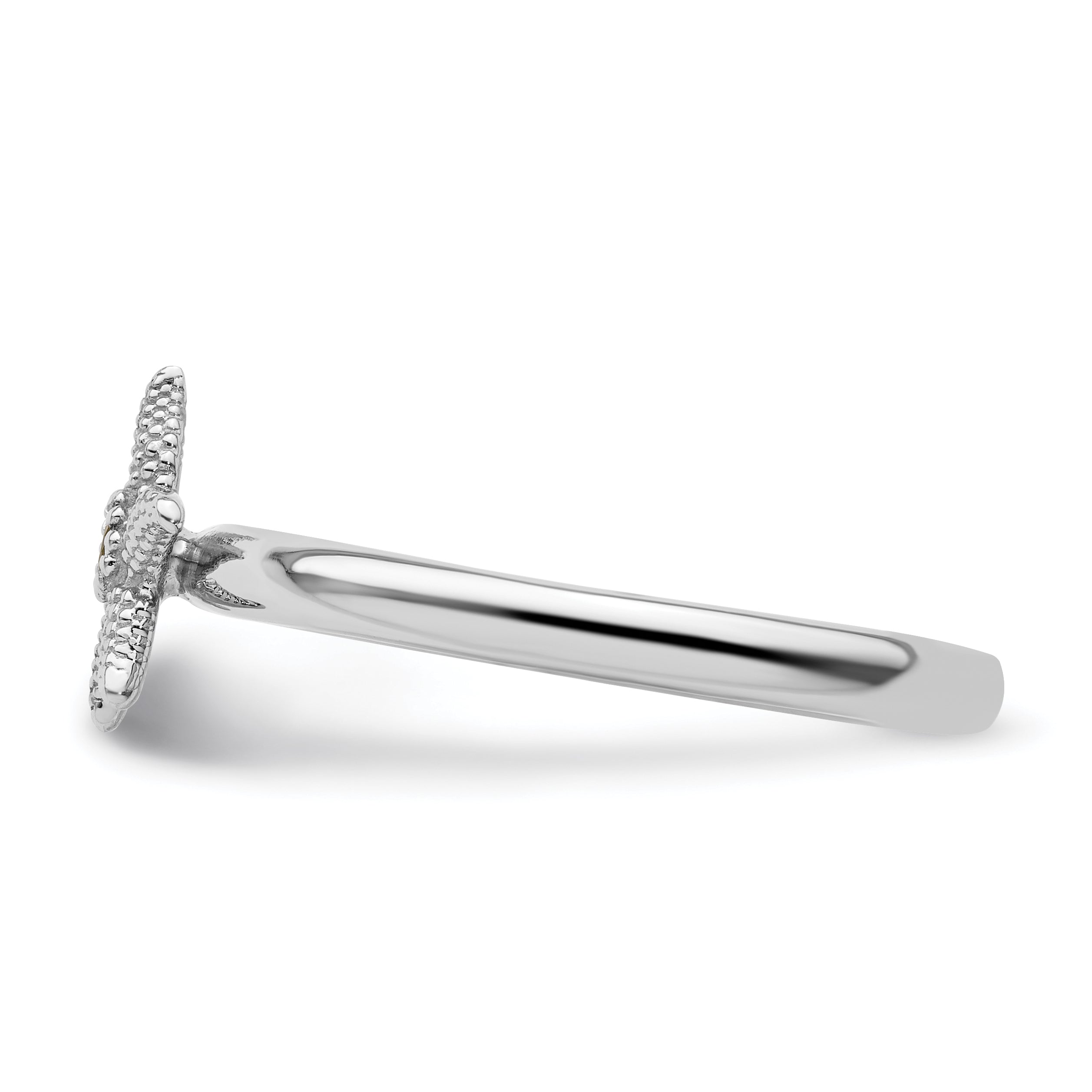Sterling Silver Stackable Expressions Peridot Starfish Ring