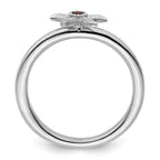 Sterling Silver Stackable Expressions Garnet Starfish Ring