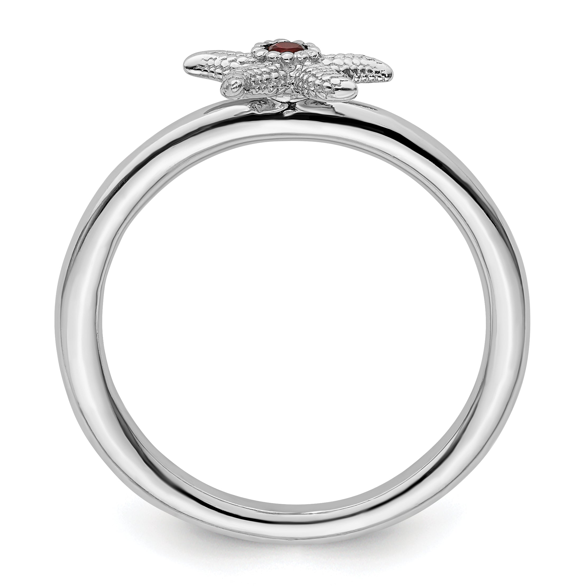 Sterling Silver Stackable Expressions Garnet Starfish Ring