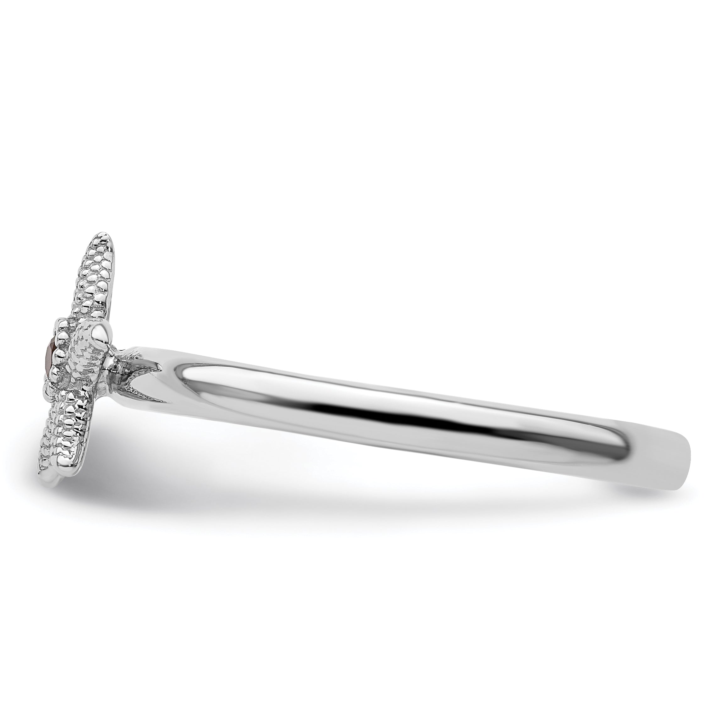 Sterling Silver Stackable Expressions Garnet Starfish Ring