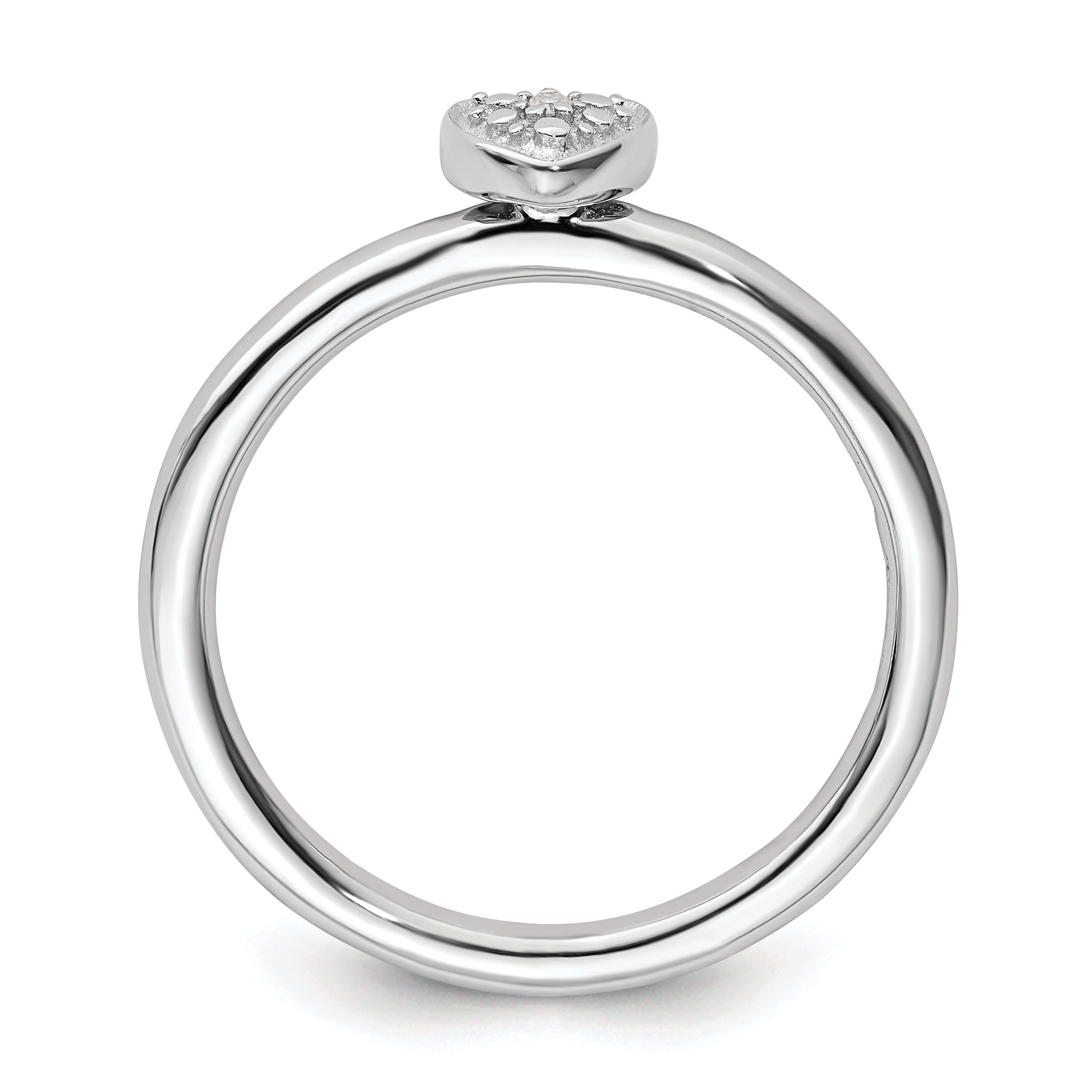 Sterling Silver Stackable Expressions Polished Diamond Heart Ring Secondary image