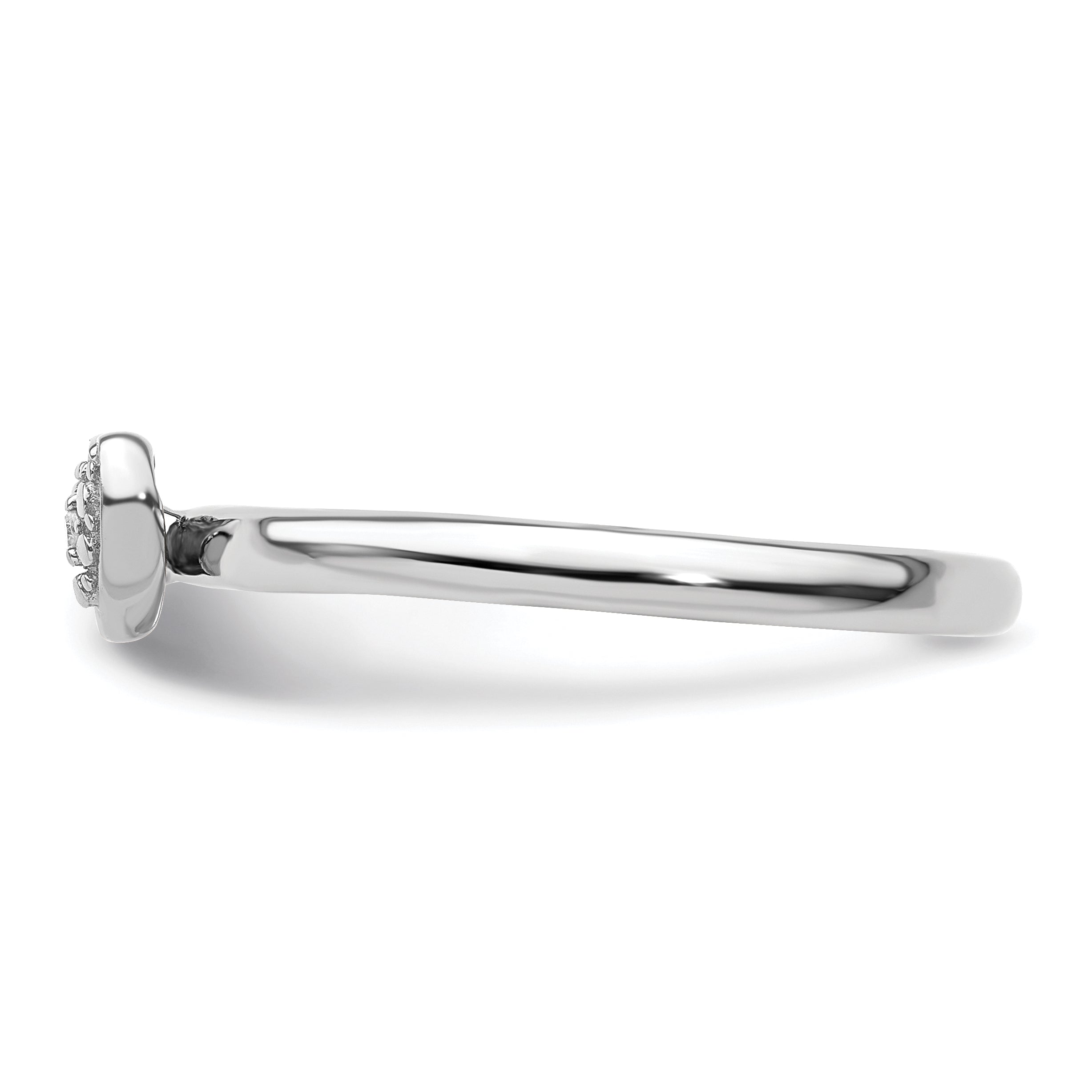 Sterling Silver Stackable Expressions Polished Diamond Heart Ring