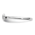 Sterling Silver Stackable Expressions Polished Diamond Heart Ring