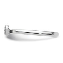 Sterling Silver Stackable Expressions Polished Diamond Heart Ring