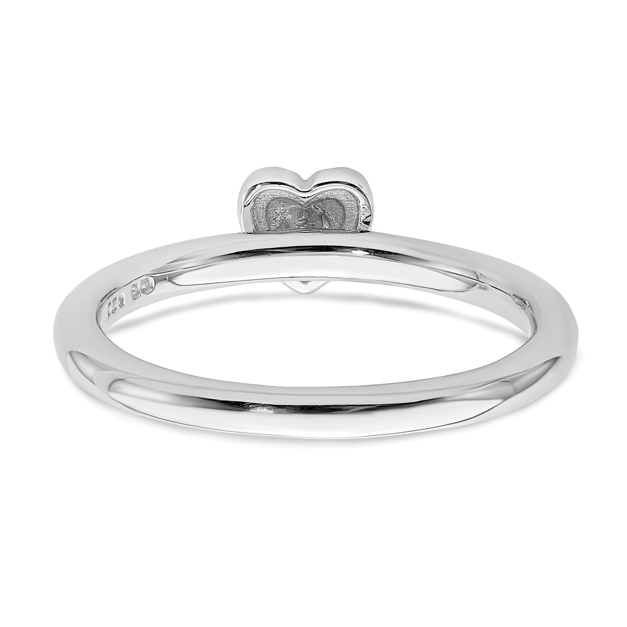 Sterling Silver Stackable Expressions Polished Diamond Heart Ring