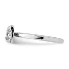 Sterling Silver Stackable Expressions Polished Onyx Owl Ring
