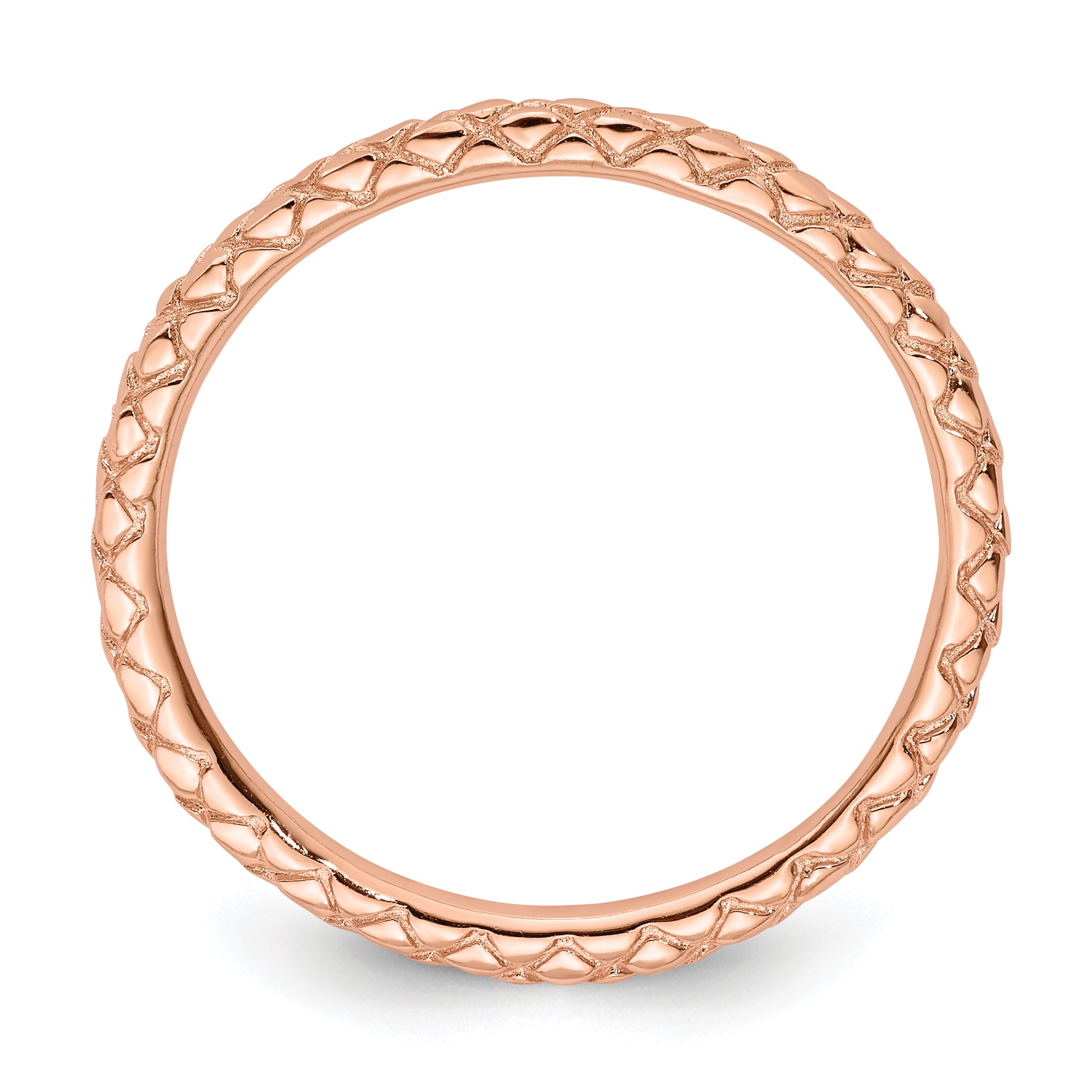 Sterling Silver Stackable Expressions Pink-plated Criss-cross Ring Secondary image