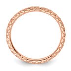 Sterling Silver Stackable Expressions Pink-plated Criss-cross Ring