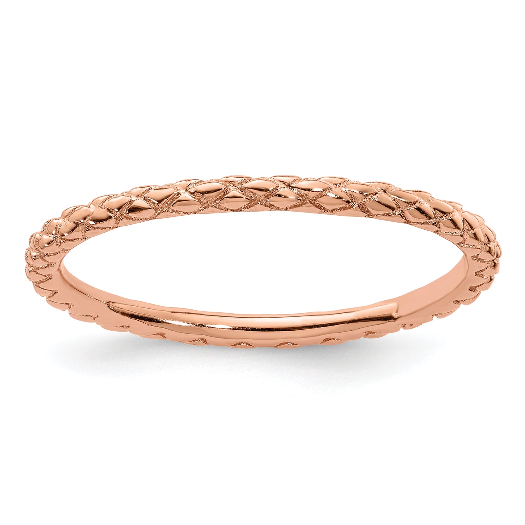 Sterling Silver Stackable Expressions Pink-plated Criss-cross Ring Main image