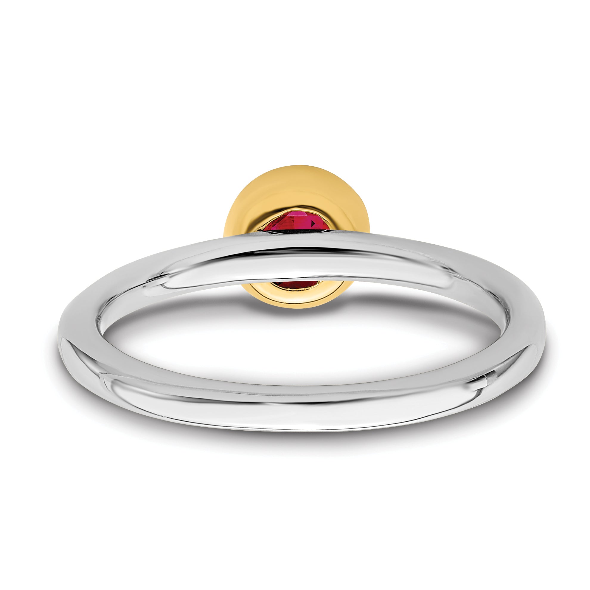 Sterling Silver Stackable Expressions w/Gold-plate Cr. Ruby Ring