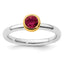 Sterling Silver Stackable Expressions w/Gold-plate Cr. Ruby Ring
