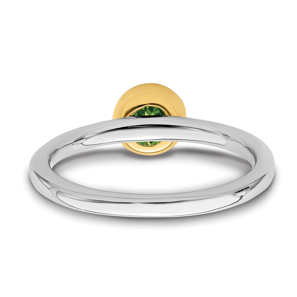 Sterling Silver Stackable Expressions With Gold-Plated Peridot Ring