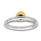 Sterling Silver Stackable Expressions w/Gold-plated Cr. Sapphire Ring